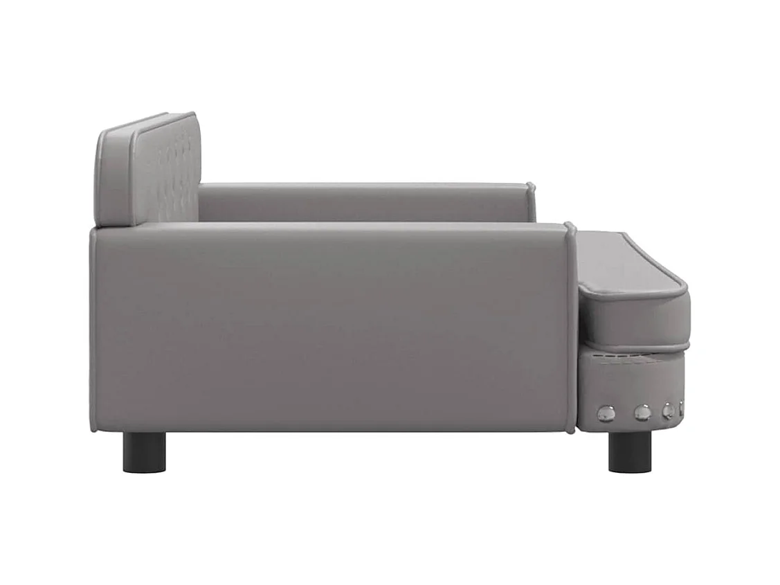 Cama para perros de cuero sintético gris 90x53x30 cm