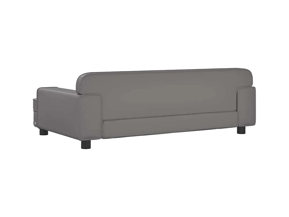 Cama para perros de cuero sintético gris 90x53x30 cm