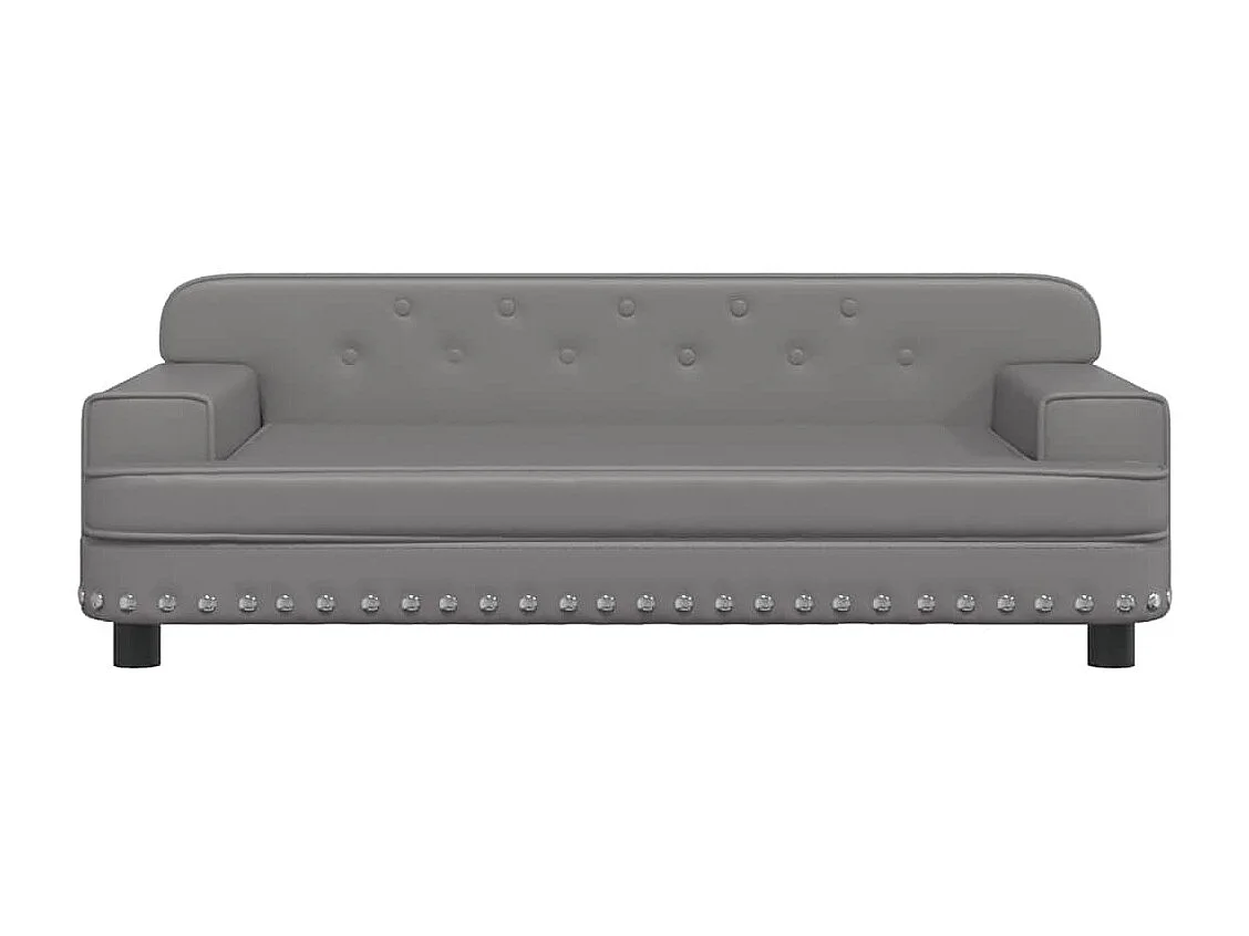 Lit pour chien gris 90x53x30 cm similicuir