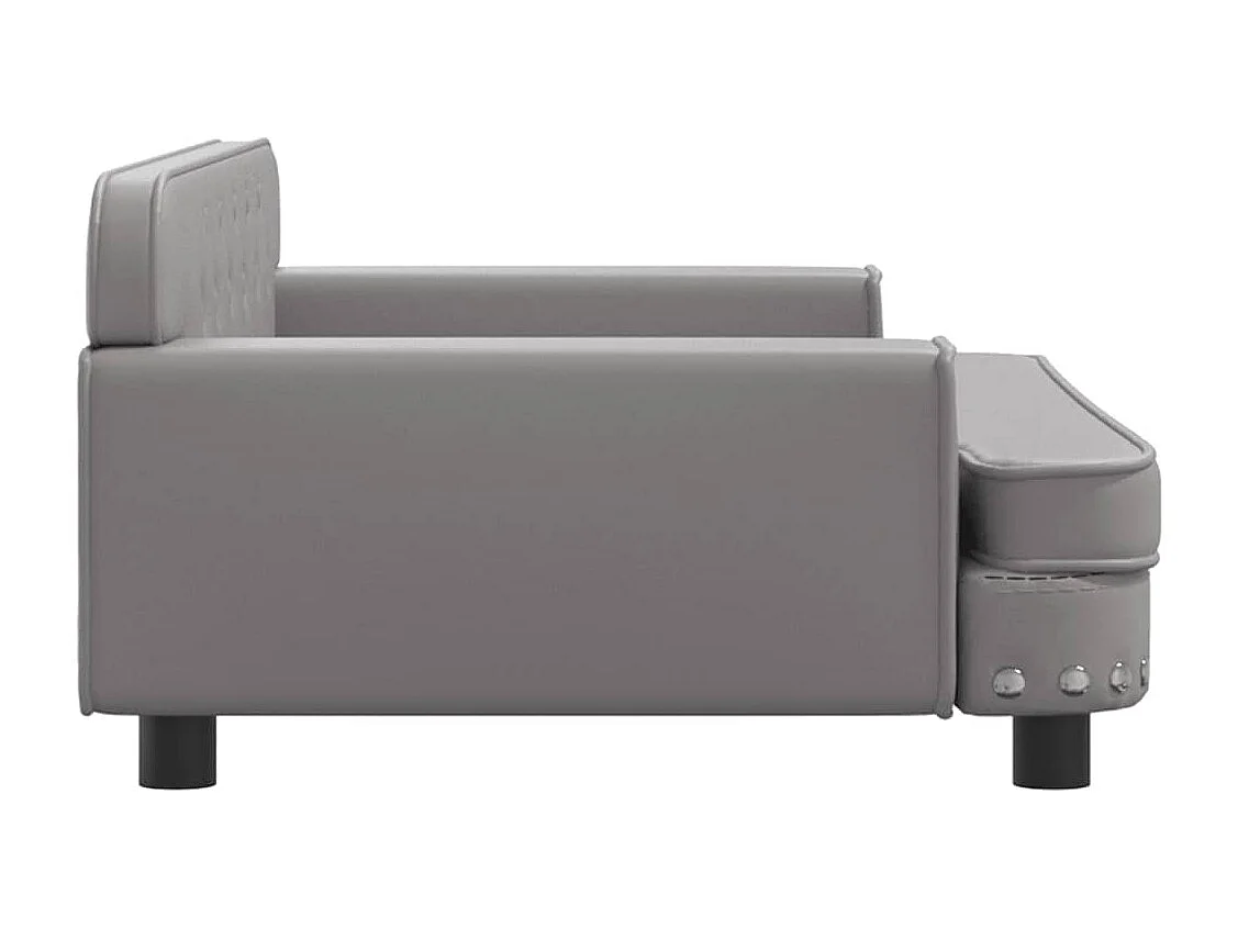 Lit pour chien gris 90x53x30 cm similicuir