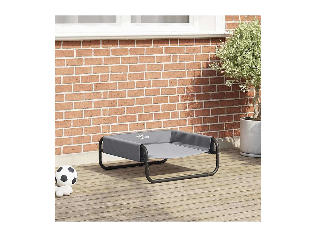 Cama para Cachorro Cinzento-claro s Tecido Oxford e Aço