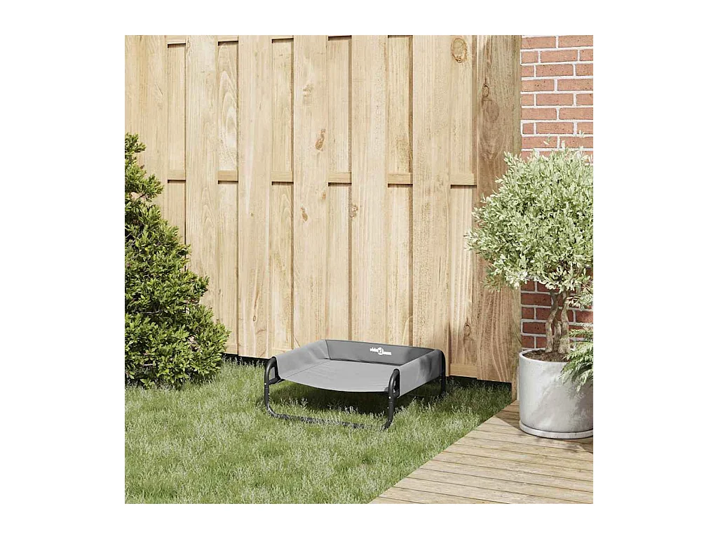 Cama para Cachorro Cinzento-claro s Tecido Oxford e Aço