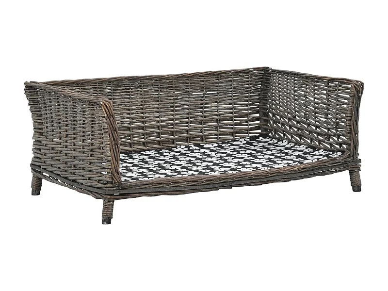 Cesta para perros con cojín sauce natural gris 90x54x35 cm