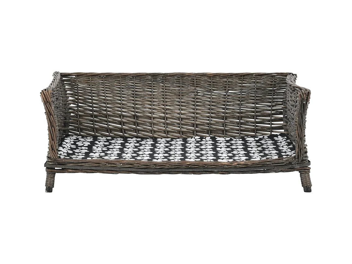 Cesta para perros con cojín sauce natural gris 90x54x35 cm