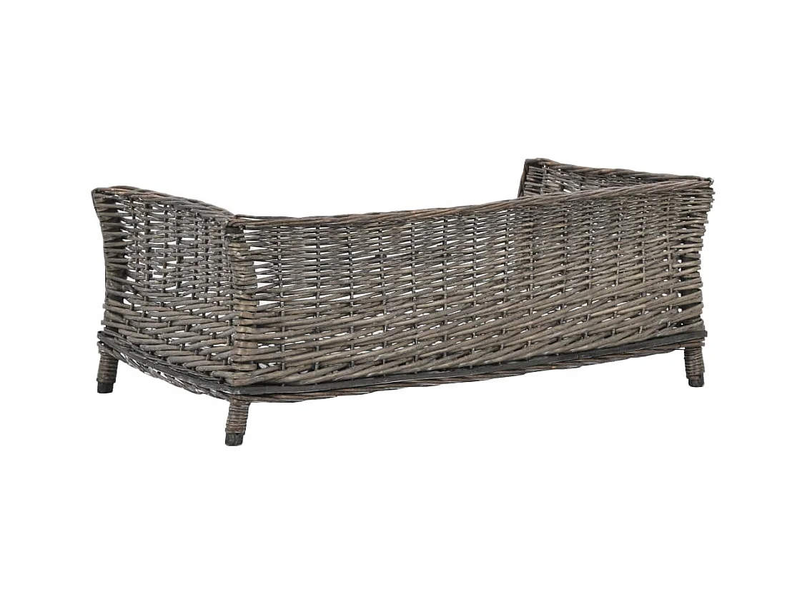 Cesta para perros con cojín sauce natural gris 90x54x35 cm
