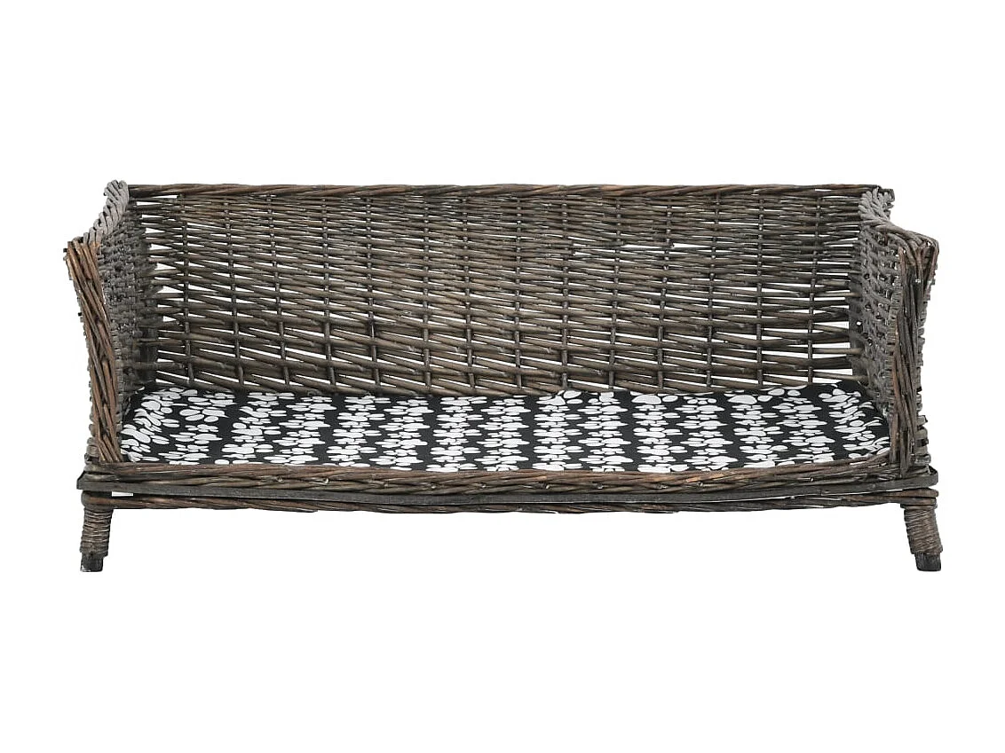 Panier pour chiens avec coussin Gris 90x54x35 cm Saule naturel