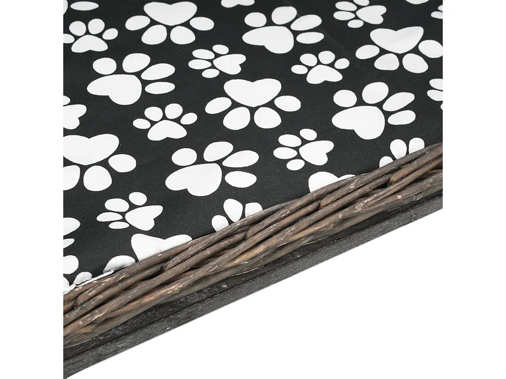 Panier pour chiens avec coussin Gris 90x54x35 cm Saule naturel