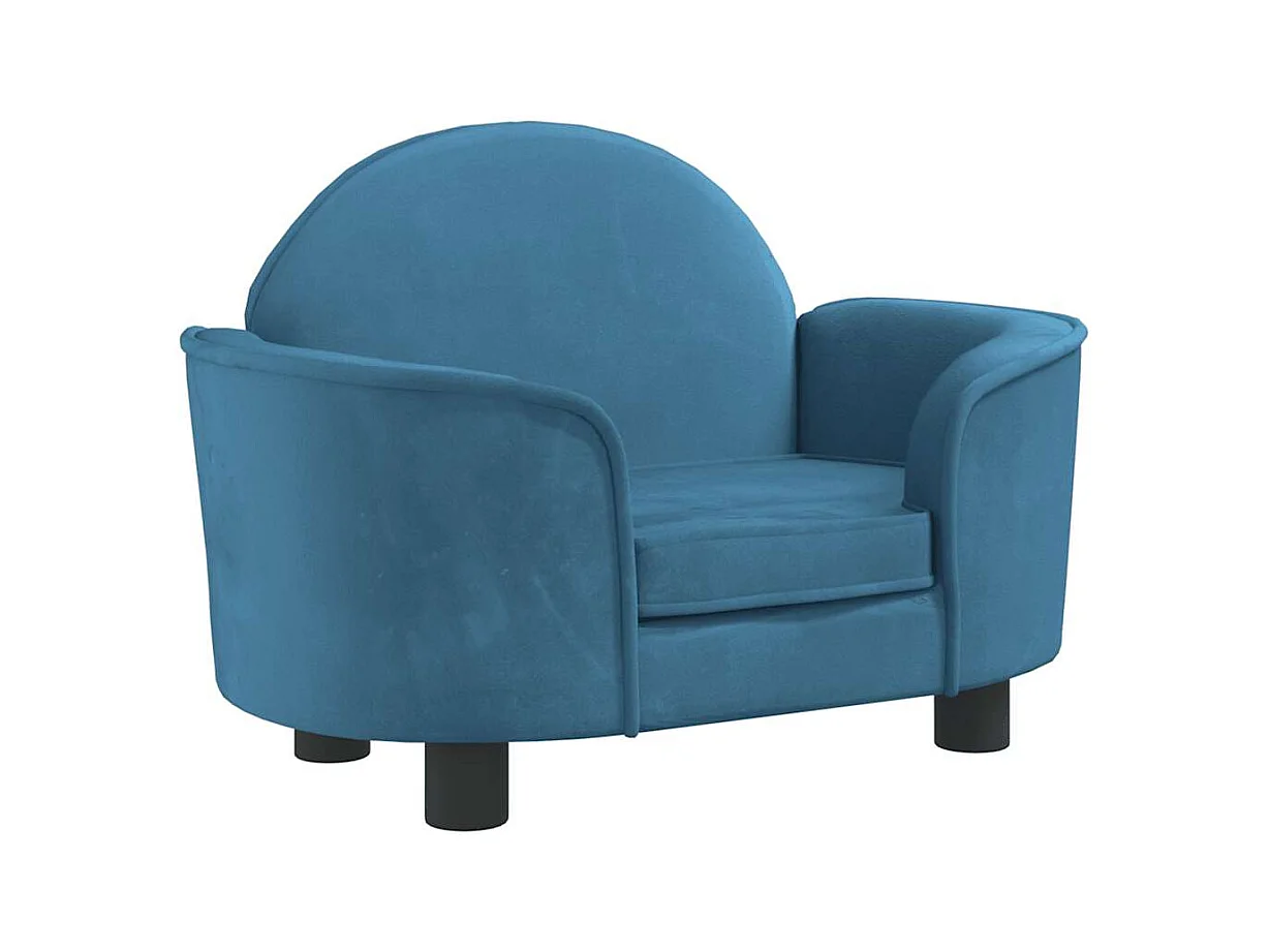 Cama para perros de terciopelo azul 66x40x45 cm