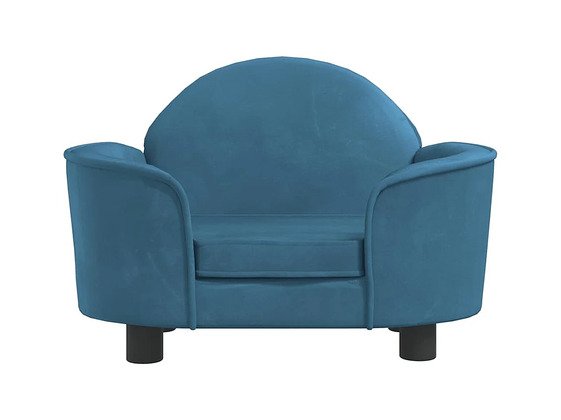 Cama para perros de terciopelo azul 66x40x45 cm
