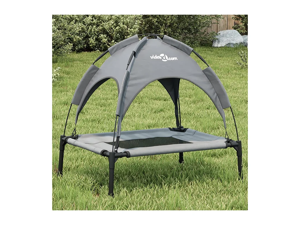 Cama para perros con dosel antracita tela oxford y acero