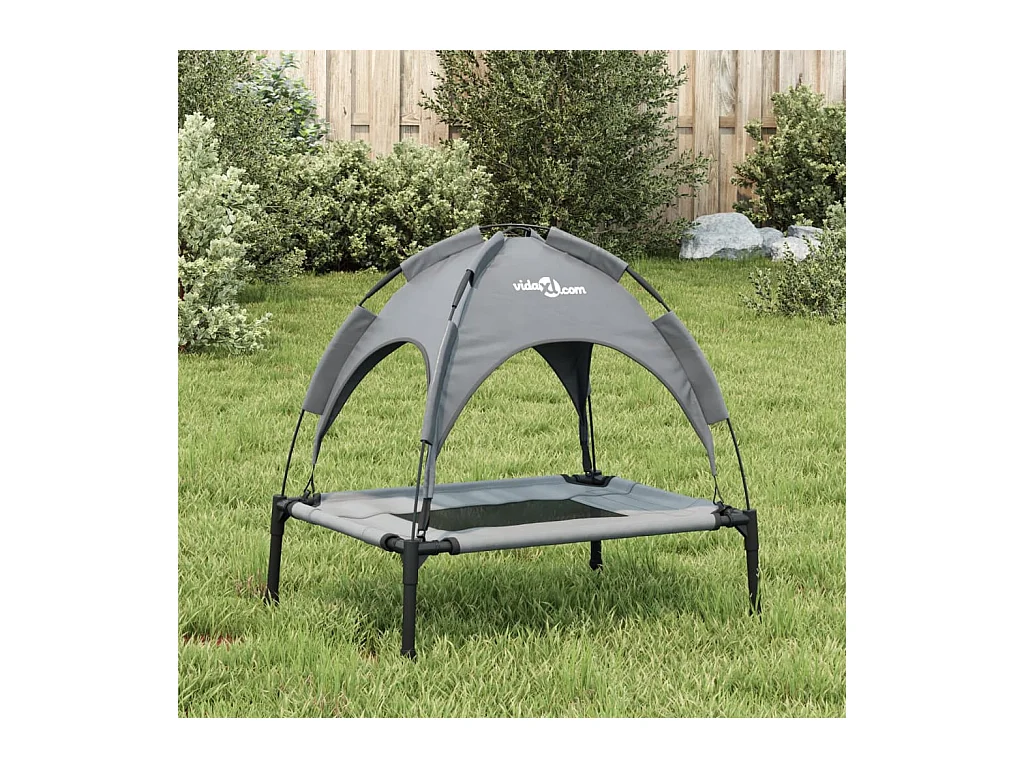 Cama para perros con dosel antracita tela oxford y acero