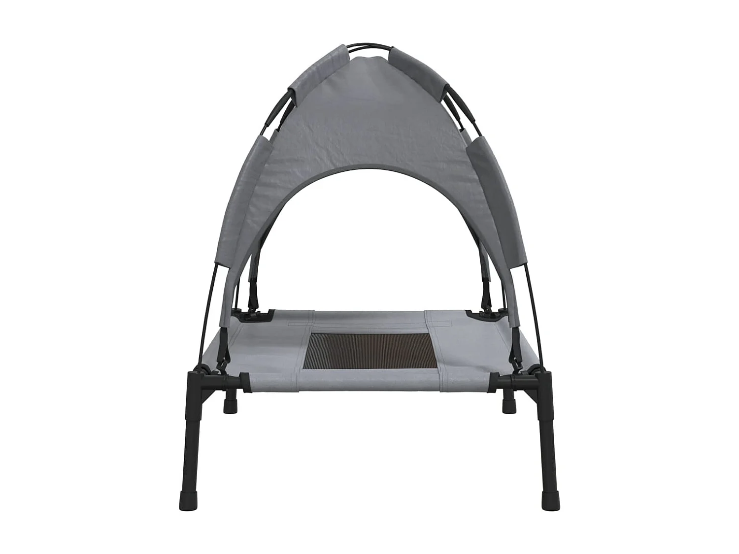 Lit pour chien avec auvent anthracite tissu Oxford et acier