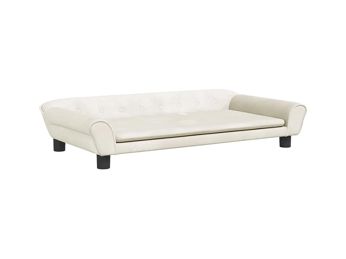 Lit pour chien crème 100x50x21 cm velours