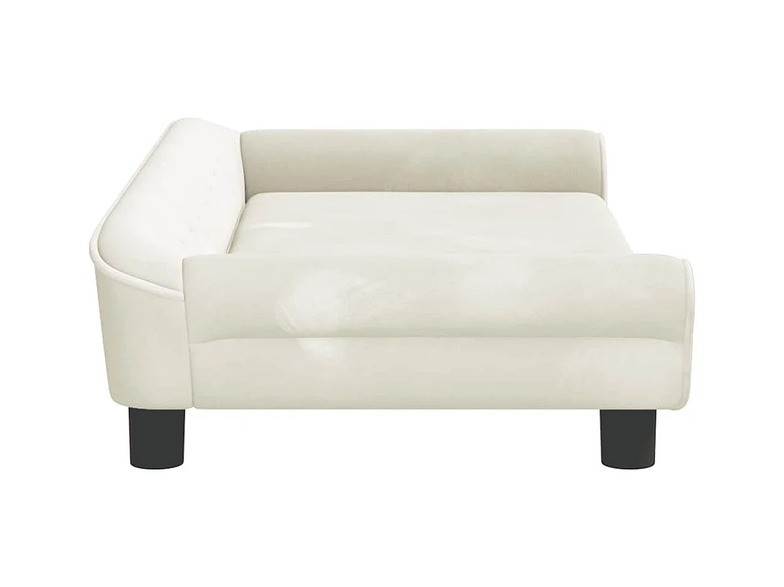 Lit pour chien crème 100x50x21 cm velours