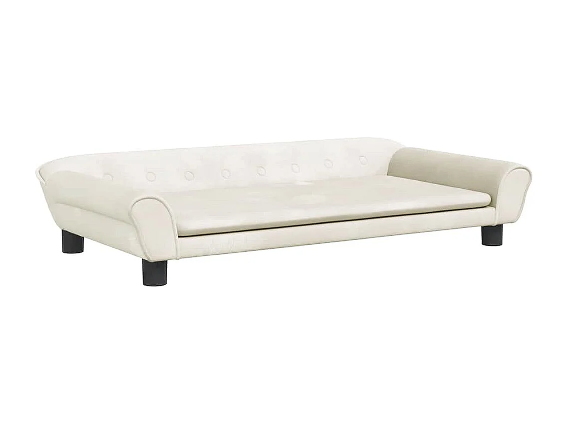 Cama para perros de terciopelo crema 100x50x21 cm