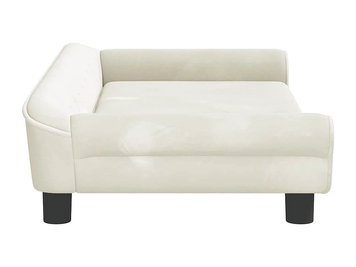 Cama para perros de terciopelo crema 100x50x21 cm