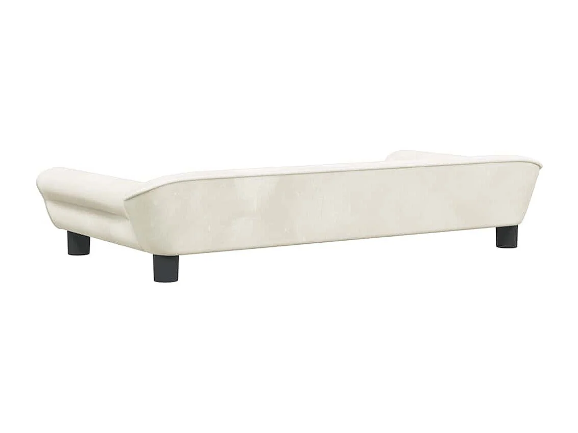 Cama para perros de terciopelo crema 100x50x21 cm