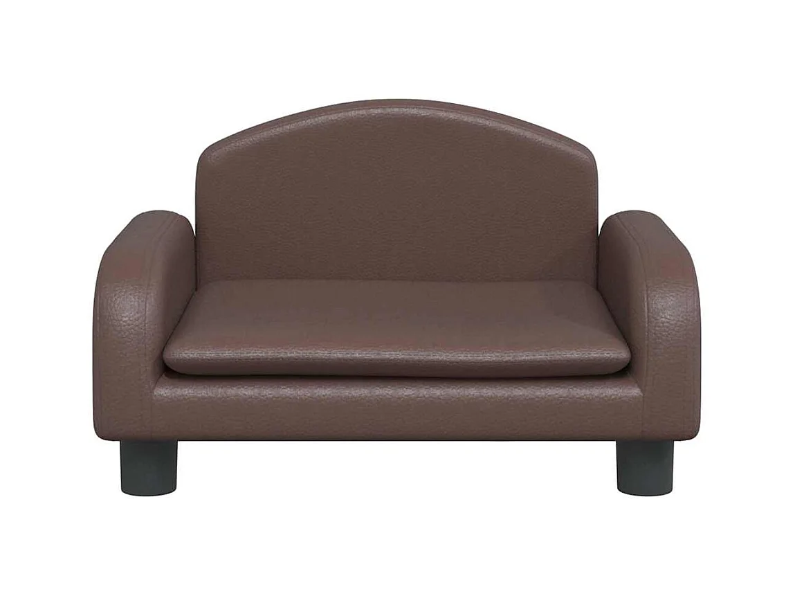 Cama para perros de cuero sintético marrón 50x40x30 cm