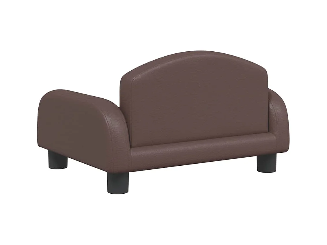 Cama para perros de cuero sintético marrón 50x40x30 cm