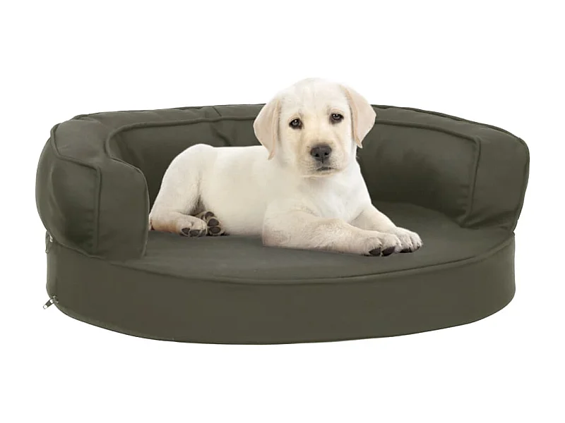 Colchón para cama de perro ergonómico aspecto lino gris 60x42cm