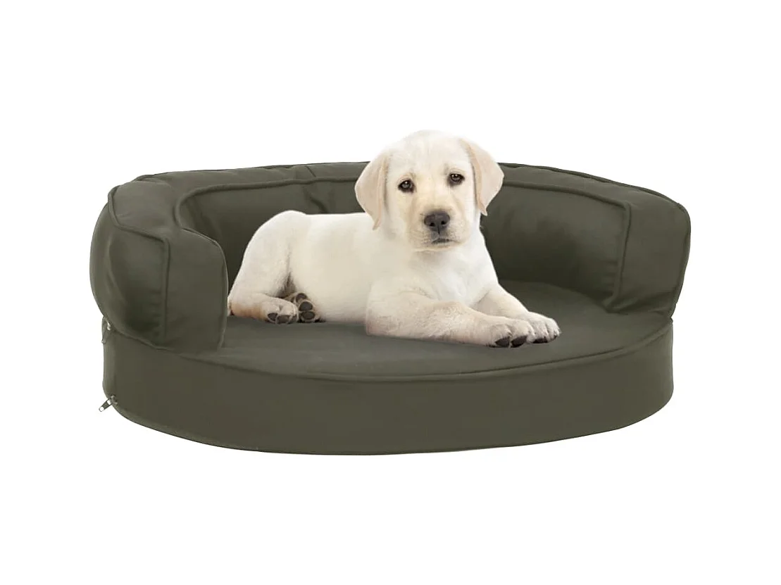 Colchón para cama de perro ergonómico aspecto lino gris 60x42cm
