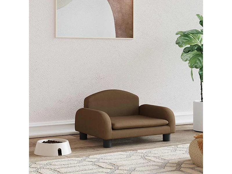 Cama para perros de tela marrón 50x40x30 cm