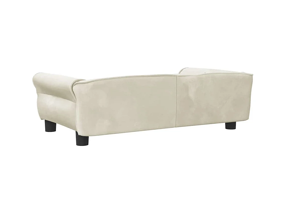 Cama para cães 95x55x30 cm veludo cor creme