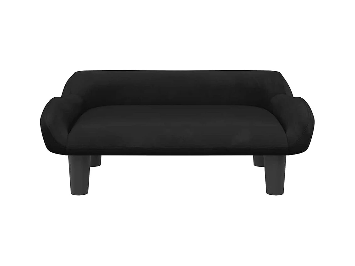 Cama para perros de terciopelo negra 70x40x24 cm