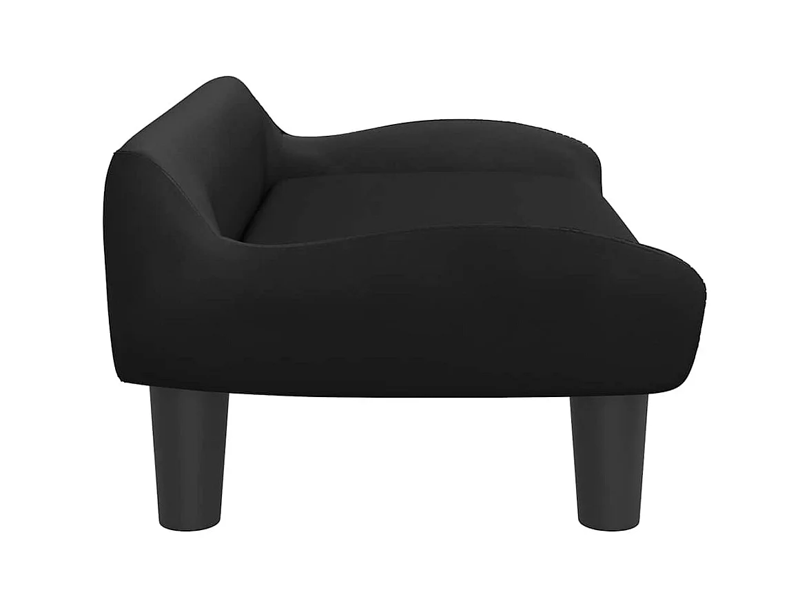 Cama para perros de terciopelo negra 70x40x24 cm