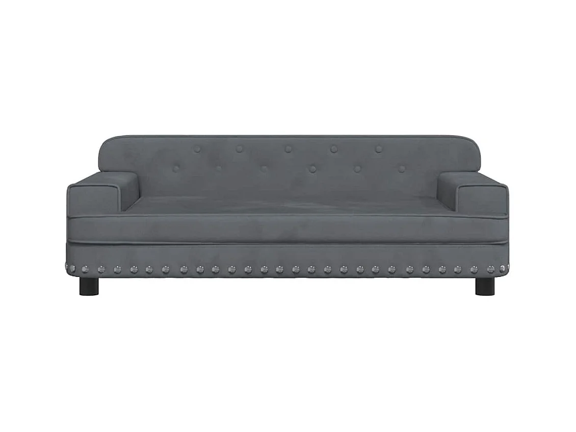 Cama para cães 90x53x30 cm veludo cinzento-escuro