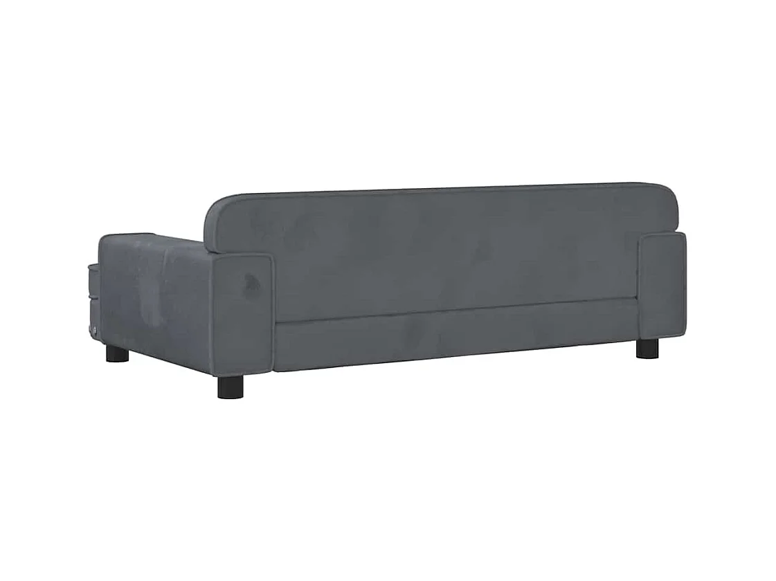 Cama para cães 90x53x30 cm veludo cinzento-escuro