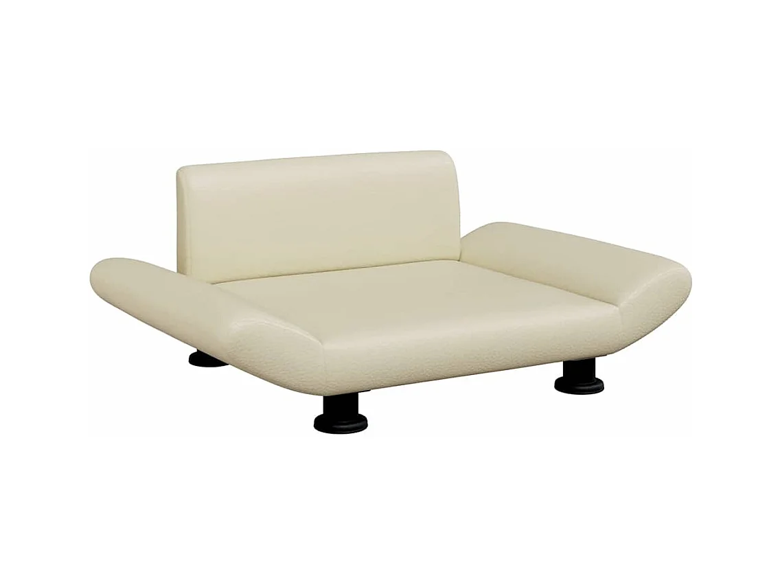 Cama para perros de cuero sintético crema 70x45x28 cm