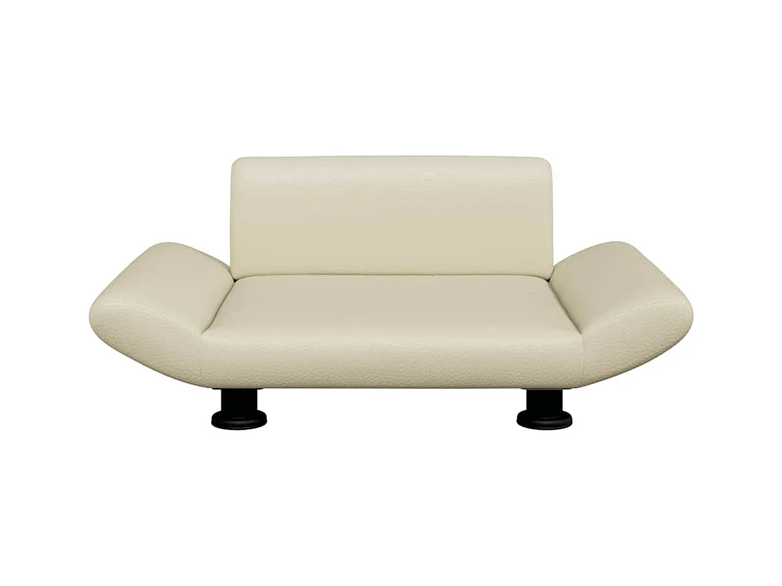 Cama para perros de cuero sintético crema 70x45x28 cm