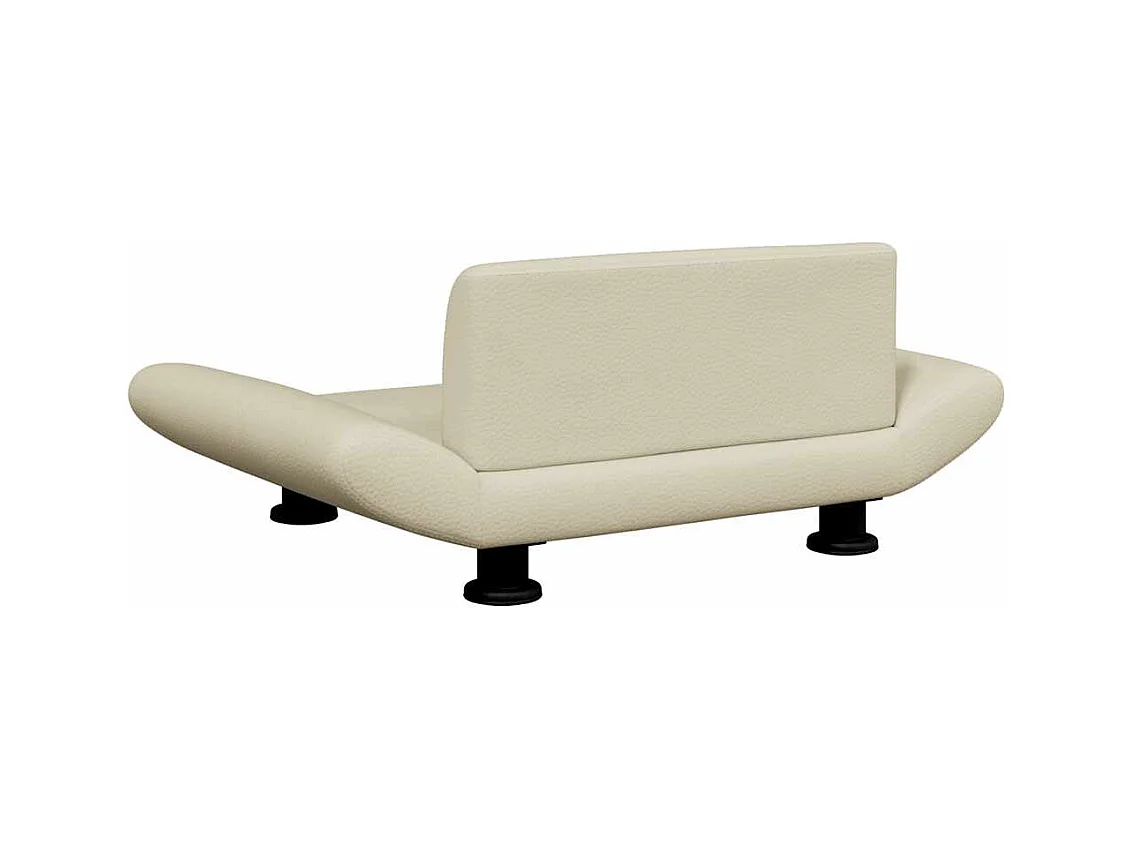 Cama para perros de cuero sintético crema 70x45x28 cm