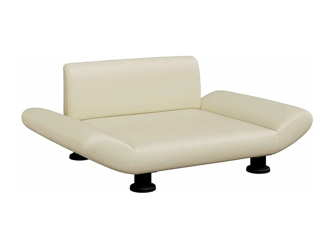 Lit pour chien crème 70x45x28 cm similicuir