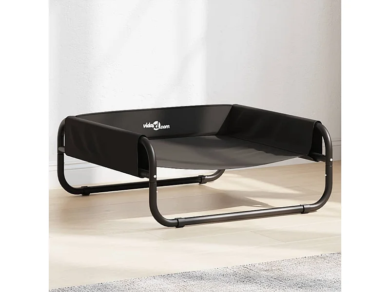 Cama elevada para perros tela oxford y acero gris antracita