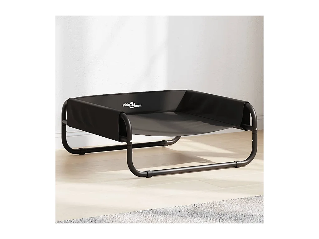 Cama elevada para perros tela oxford y acero gris antracita