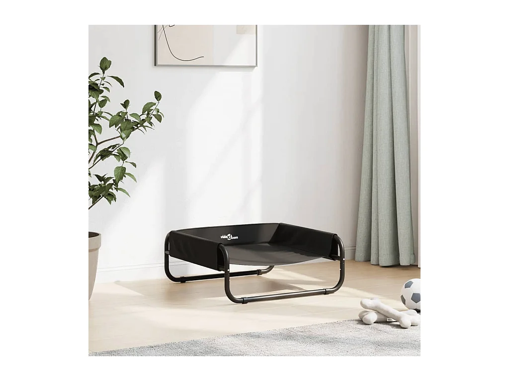 Cama elevada para perros tela oxford y acero gris antracita