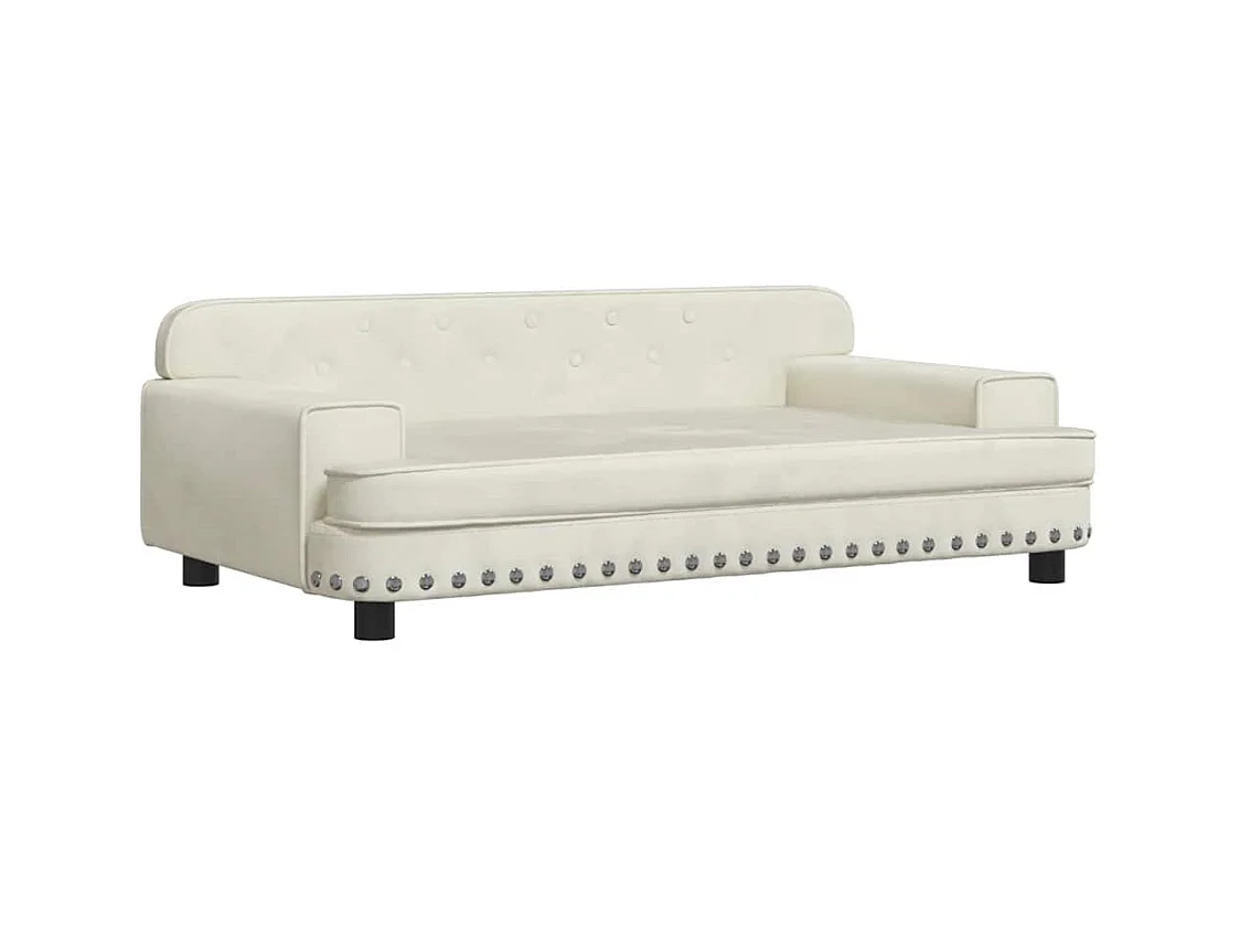 Cama para cães 90x53x30 cm veludo cor creme