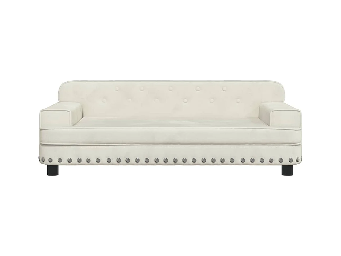 Cama para cães 90x53x30 cm veludo cor creme
