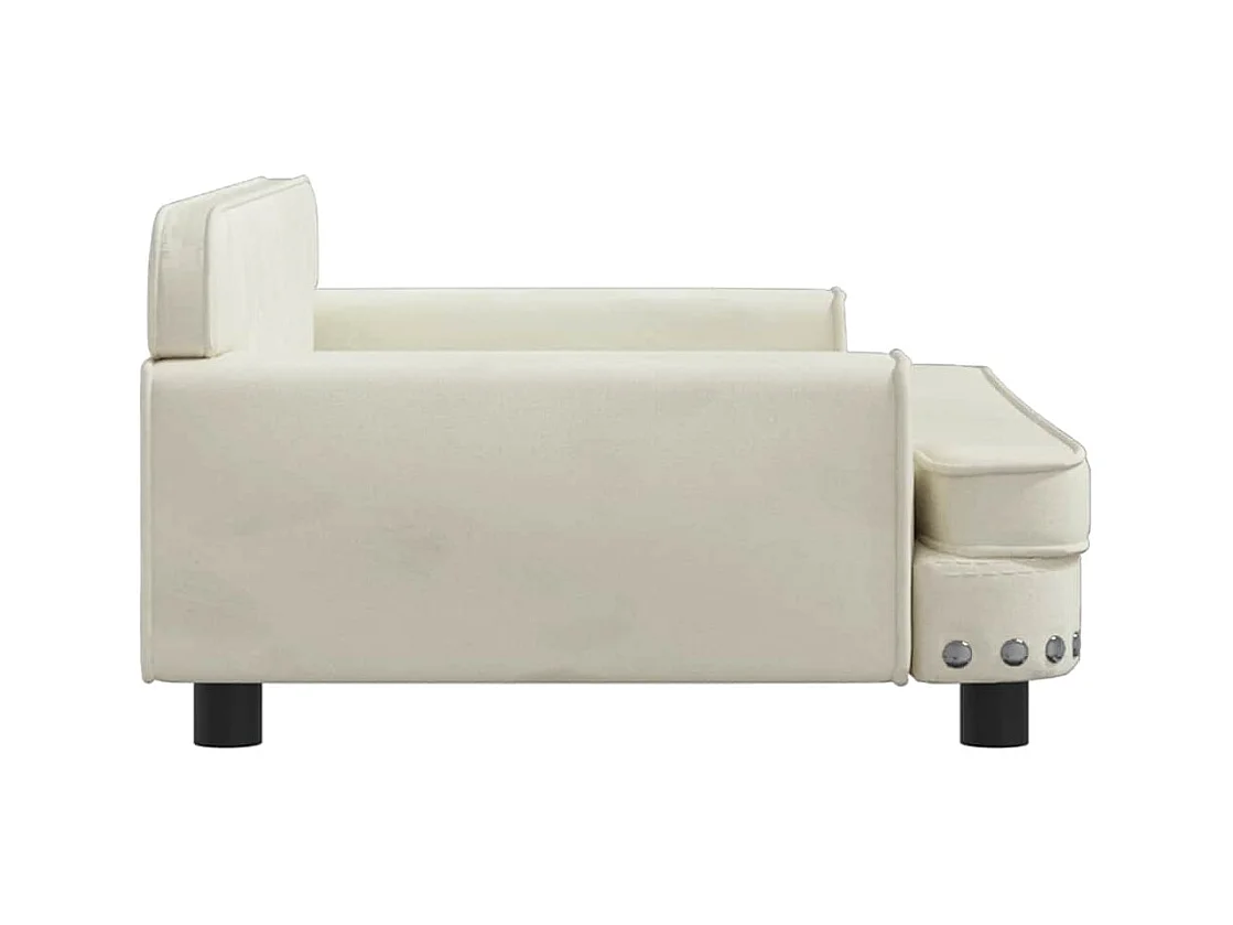 Cama para cães 90x53x30 cm veludo cor creme