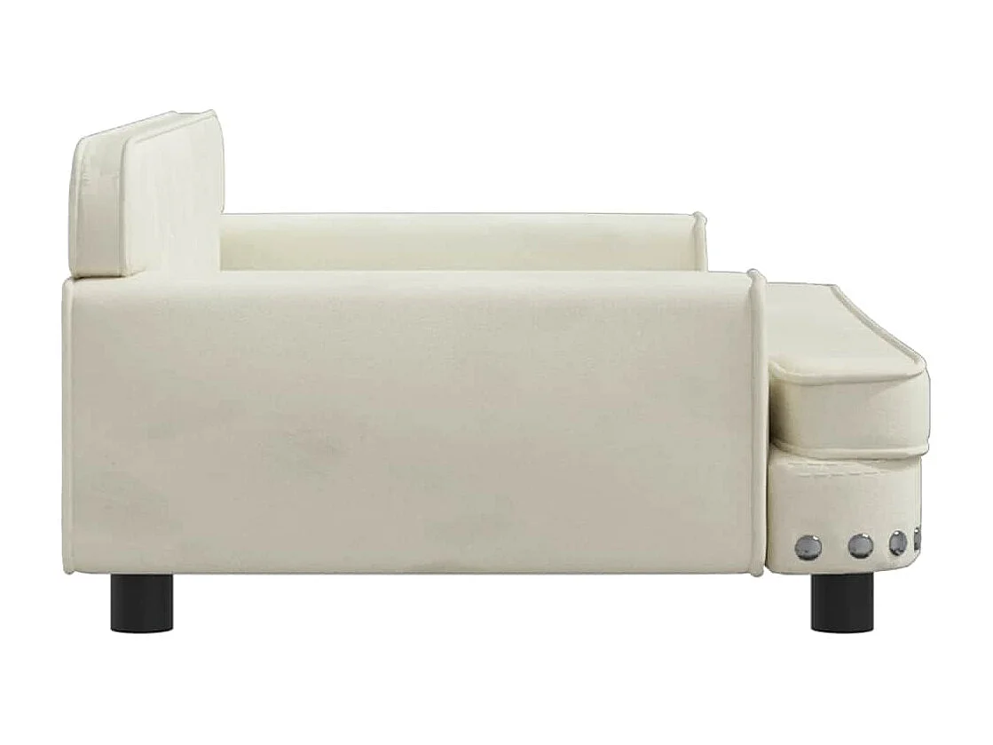 Cama para cães 90x53x30 cm veludo cor creme