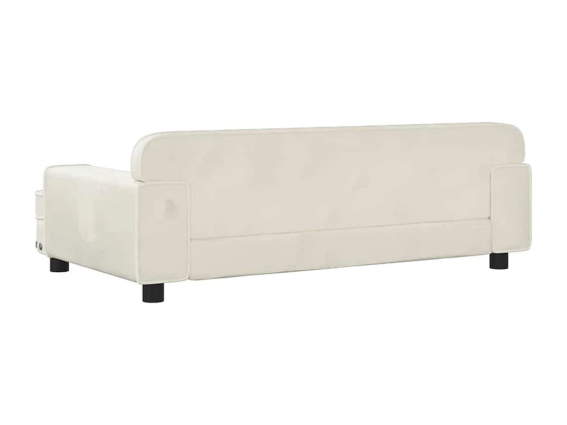 Cama para cães 90x53x30 cm veludo cor creme