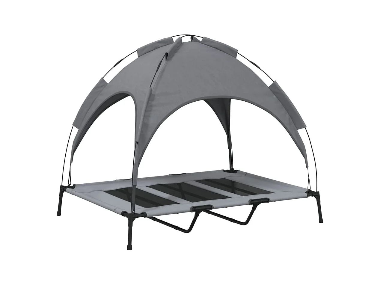 Cama para cães com toldo tecido oxford e aço antracite