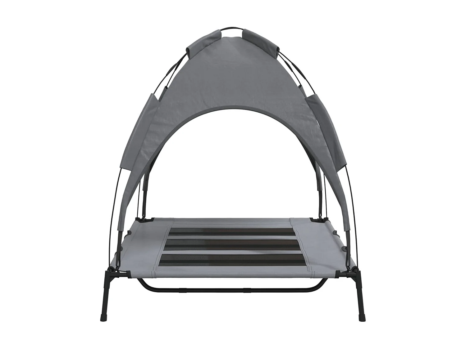 Lit pour chien avec auvent anthracite tissu Oxford et acier