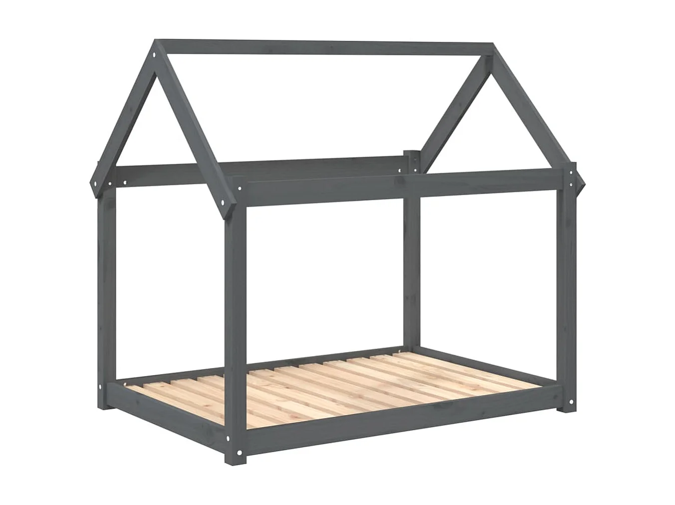 Lit pour chien Gris 111x80x100 cm Bois de pin solide