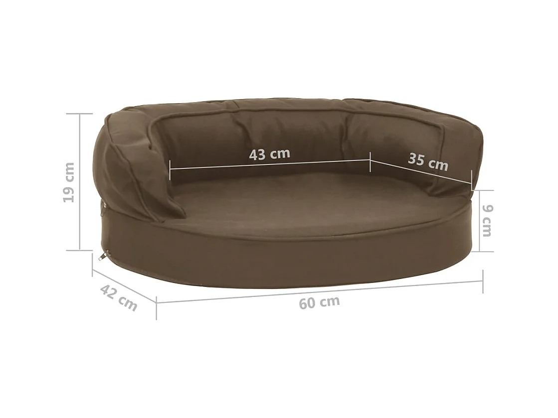 Matelas de lit ergonomique pour chien 60x42 cm Aspect de lin