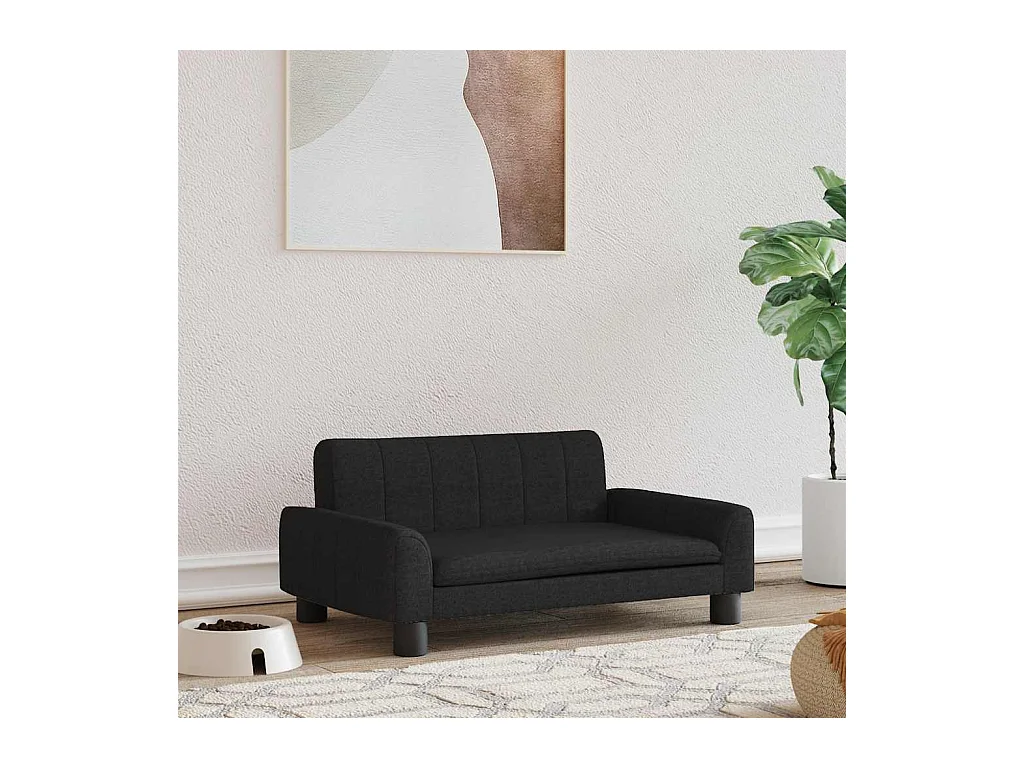 Cama para perros de tela negra 70x45x30 cm