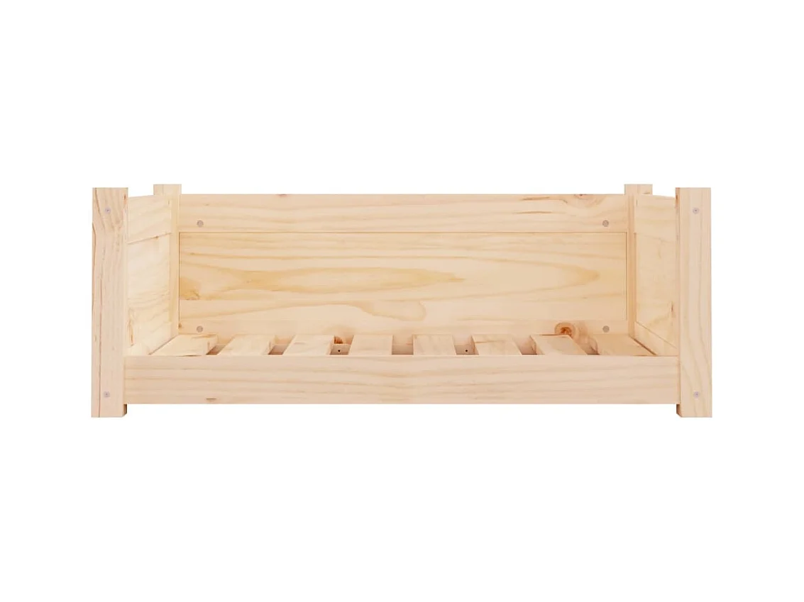Cama para perros madera maciza de pino 75,5x55,5x28 cm