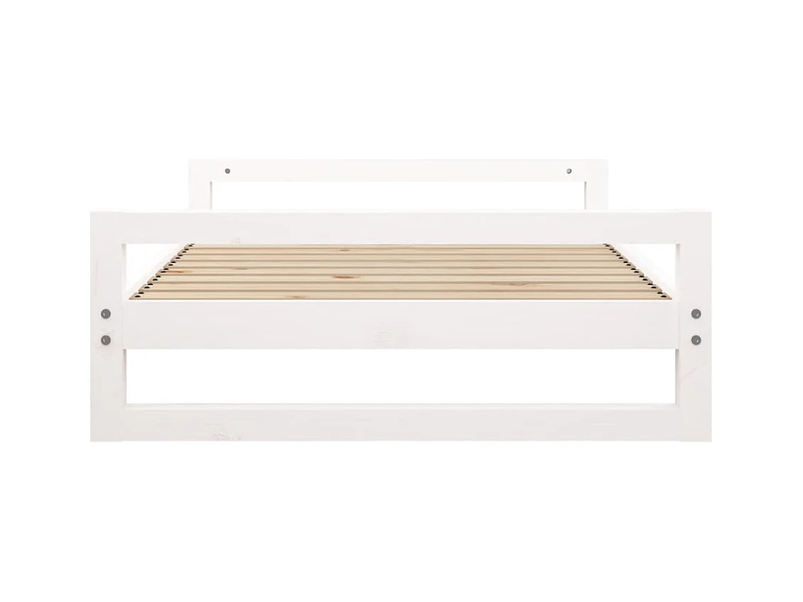 Cama para perros madera maciza de pino blanco 105,5x75,5x28 cm